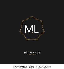 M L ML Initial logo letter with minimalist concept. Vector with scandinavian style logo.