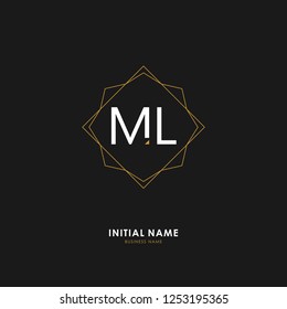 M L ML Initial logo letter with minimalist concept. Vector with scandinavian style logo.