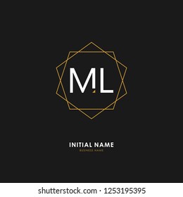 M L ML Initial logo letter with minimalist concept. Vector with scandinavian style logo.