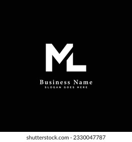 M, L, ML letter Logo Design Vector Template. Abstract Alphabet ML logo Illustration