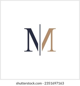 M Law Logo Design vector Template simple colour