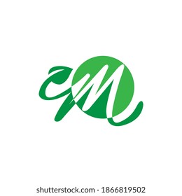 M leaf letter logo design. M icon design. Green letter leaf icon vector icon. Green Eco Letter M Logo Template Design. Letter M With Leaf Luxury Logo.