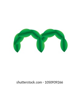 M leaf letter. M logo vector illustration
