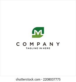 m-Blatt Logo-Design für die Umwelt Vektorgrafik