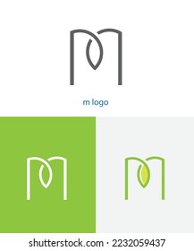 logotipo de la hoja m, logotipo moderno, logotipo minimalista