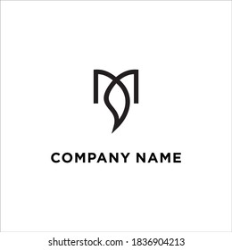 Vector de material de logotipo M Leaf