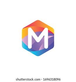 diseño de logotipo abstracto de letra m
