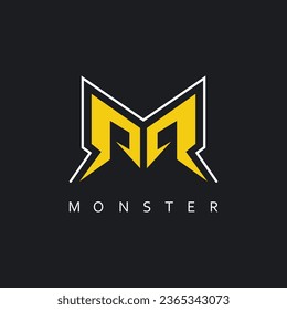M Buchstabe oder abstrakter RR-Buchstaben Logo, Vektordesign-Vorlage 