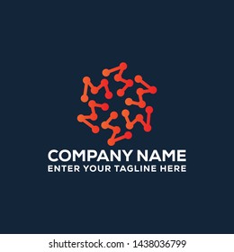 M Letter Abstract Technology Logo Design Icon