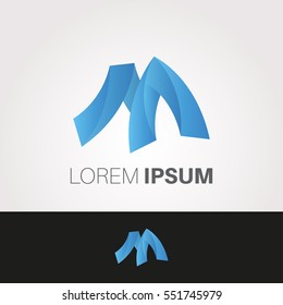 M Letter Abstract Vector Logo Design Template. Creative Typographic Concept Icon