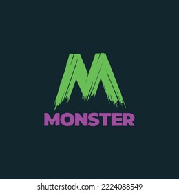 M-Brief-Alien-Monster-Logo Symbol Symbol Design Vektorgrafik
