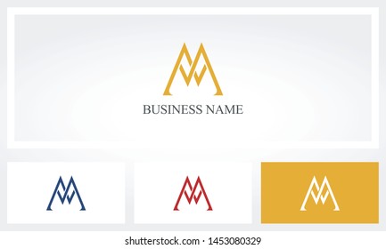 M Letter Alphabet Sharp Logo