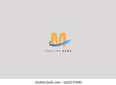 M Letter Arrow Icon Vector Logo Template Illustration Design. Vector Illustration