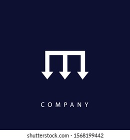 m letter with arrow logo design