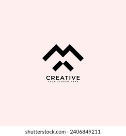 M letter Arrow logo design 