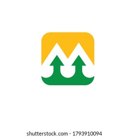 Ilustración vectorial de plantilla de flecha de letra M