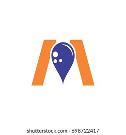 M letter with balloon logo