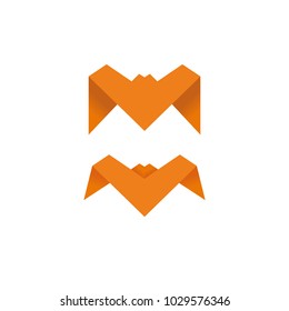 M Letter Bat Design Polygon