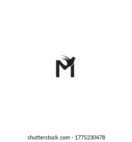 M Letter bird Logo Design Icon