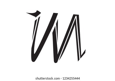 M LETTER BLACK