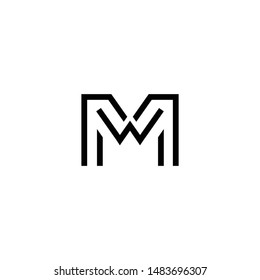 M letter black vector logo