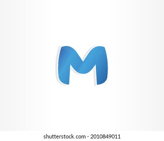 M Letter with blue concept logo design icon