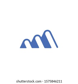 "M" letter, book, mountain vector icon illustration. Premium quality. 