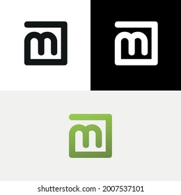M Marca de caja abstracta