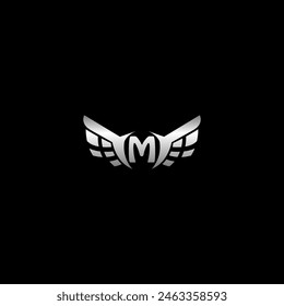 M letter brand identity. Falcon wing logo vector icon