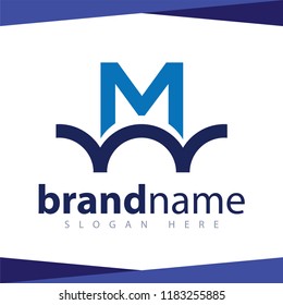 M letter bridge logo design