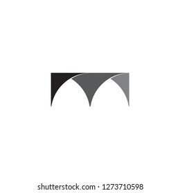 M letter bridge logo design