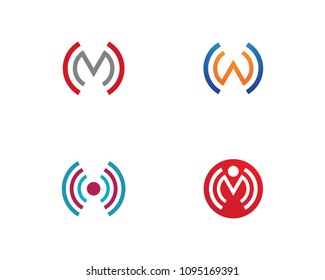 M Letter Business corporate abstract unity vector logo design template