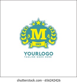 M letter business corporate abstract faster vector logo design template