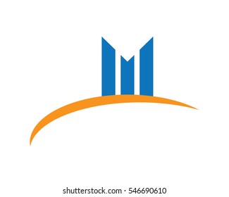 M Letter Business Finance professional logo template vector icon