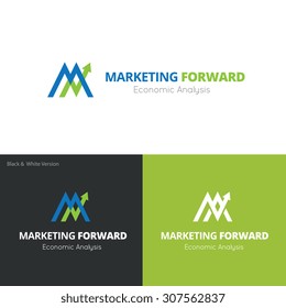 Carta M, plantilla de logotipo de Business Marketing Vector