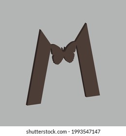 M letter butterfly design for your choice
