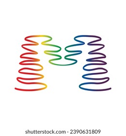 M letter cable logo icon template 1
