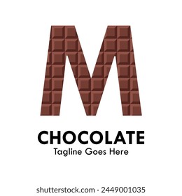 m letter with chocolate design logo template illustration