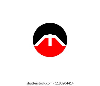 M Letter Circle Logo Design Template