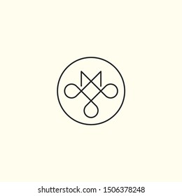 M letter circle logo design for multiple business