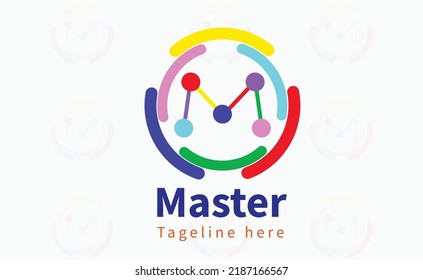 m letra en círculo logo diseño vector archivo en eps logotipo moderno empresa de alta calidad