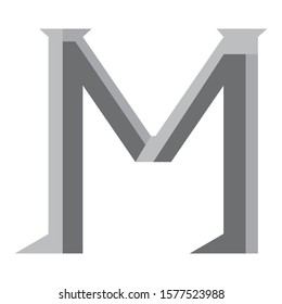 M Letter clip art design vector illustration image