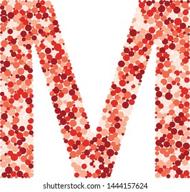 M letter color distributed circles dots illustration