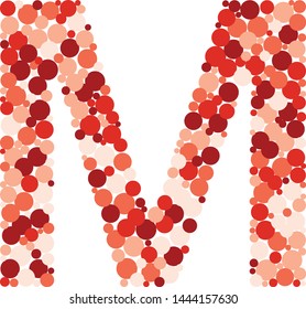 M letter color distributed circles dots illustration