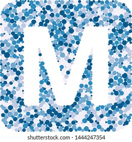 M letter color distributed circles dots illustration