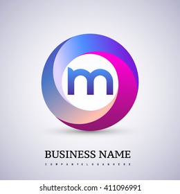 M letter colorful logo in the circle. Vector design template elements for your application or corporate identity.