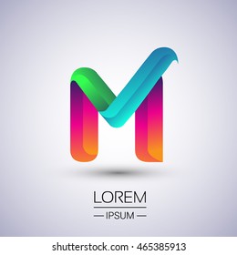 M letter colorful logo, Vector design template elements for your application or company identity.