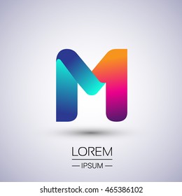 M letter colorful logo, Vector design template elements for your application or company identity.