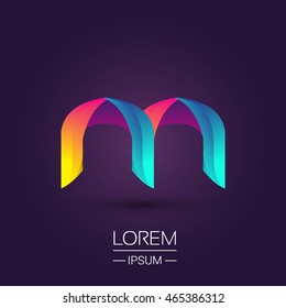 M letter colorful logo, Vector design template elements for your application or company identity.