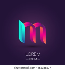 M letter colorful logo, Vector design template elements for your application or company identity.